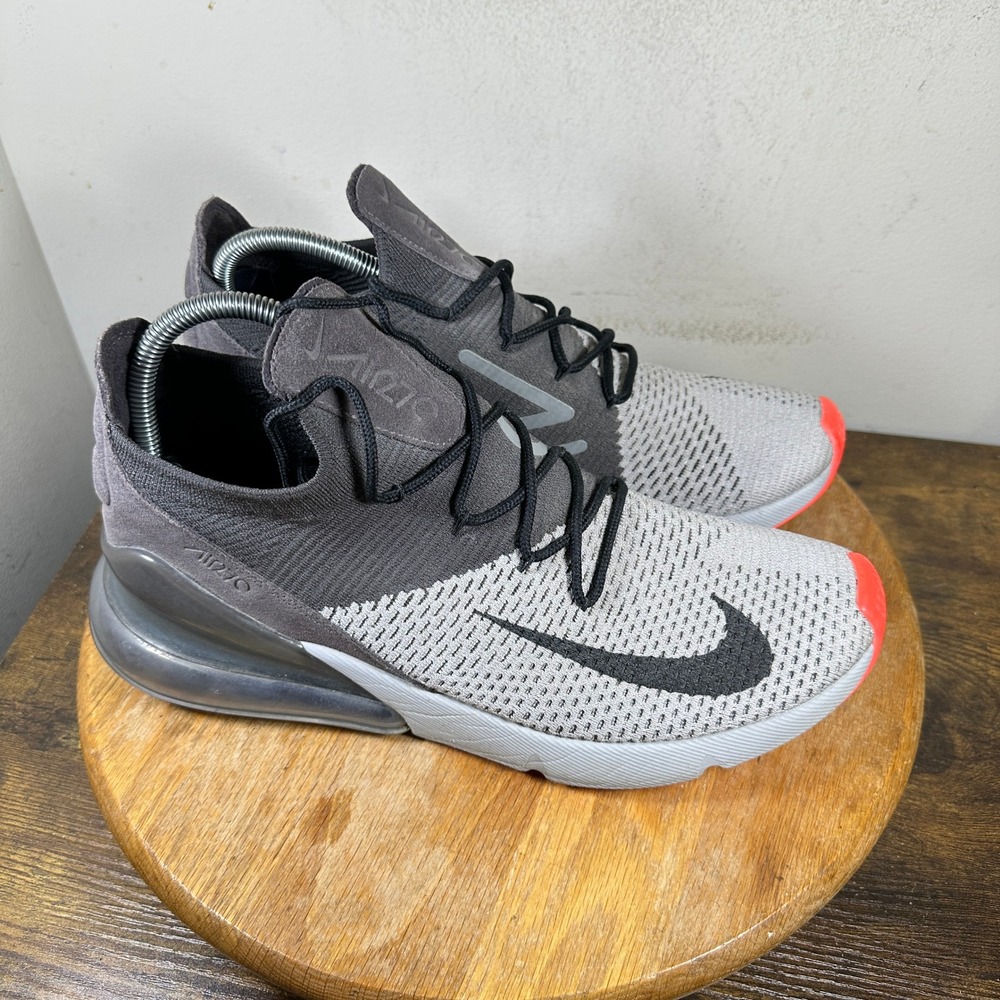 Nike Air Max 270 Flyknit Mens 11.5 Gunsmoke Grey AO1023-004 Running Shoes